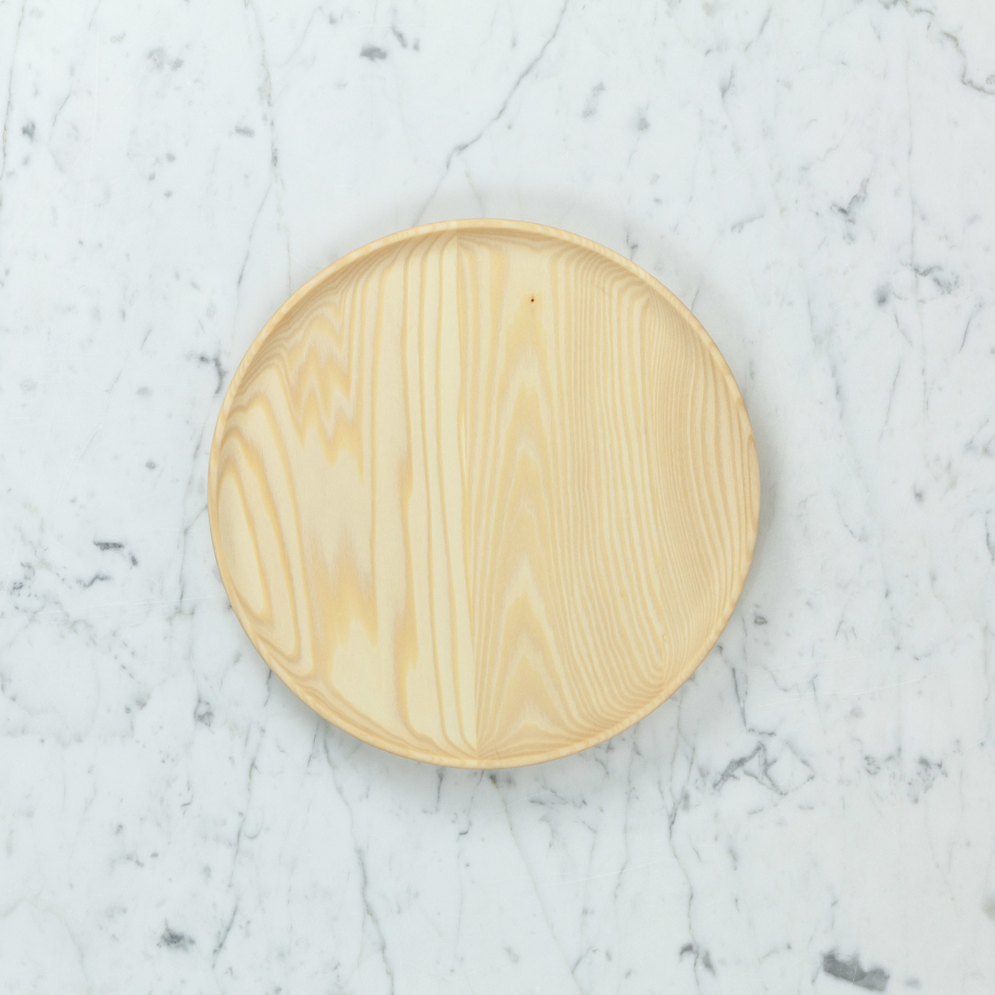 Ash Wooden Plate - Scoop Style - 10"