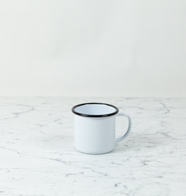 Black + White Enamel Medium Mug - 12 oz