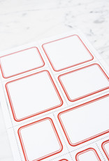 Blank Perforated Stamp Label Sheet - Red - Round Corners
