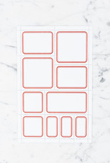 Blank Perforated Stamp Label Sheet - Red - Round Corners