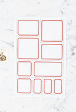 Blank Perforated Stamp Label Sheet - Red - Round Corners