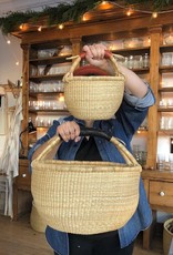 Bolga Baskets Natural Grass Bolga Shopper Basket with Handle - 15" x 18"