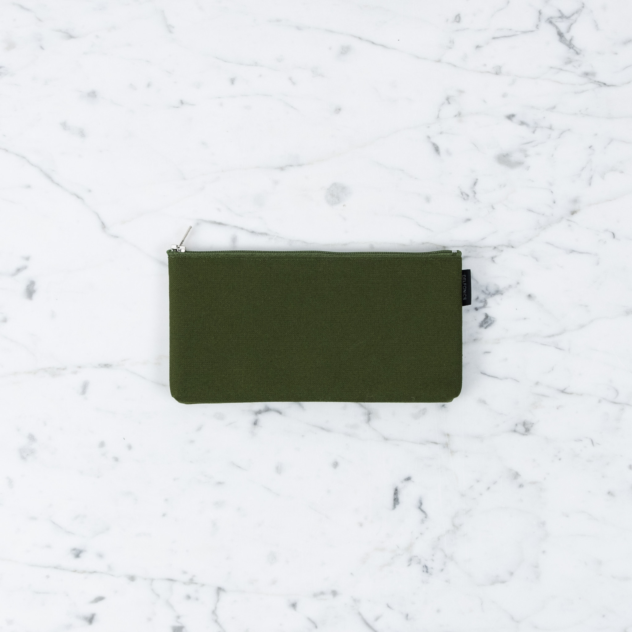 Delfonics Delfonics Canvas Zipper Slim Pouch  - Olive