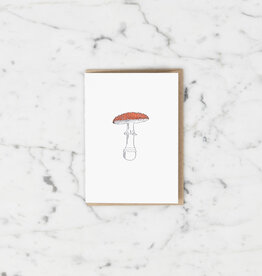 Fly Agaric Mushroom - Red and White Spotted - Letterpress Card