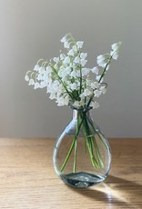 Handblown Mexican Recycled Curved Glass Bud Vase 4.5in