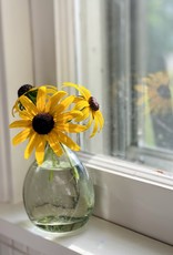 Handblown Mexican Recycled Curved Glass Bud Vase 4.5in