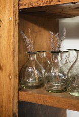 Handblown Mexican Recycled Curved Glass Bud Vase 4.5in