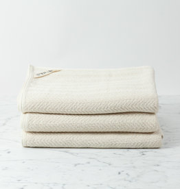 Ivory Herringbone Cotton Towel - Bath- 27.5x47"