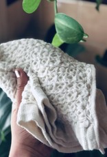 Japanese Linen Cotton Lattice Waffle Towels Ivory