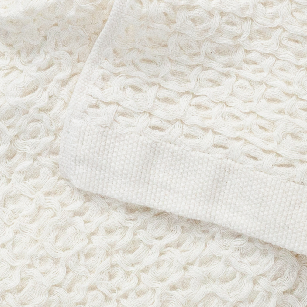 Japanese Linen Cotton Lattice Waffle Towels Ivory