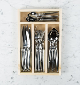 Jean Dubost 24 Piece Everyday Flatware Set- Stainless Steel Handles