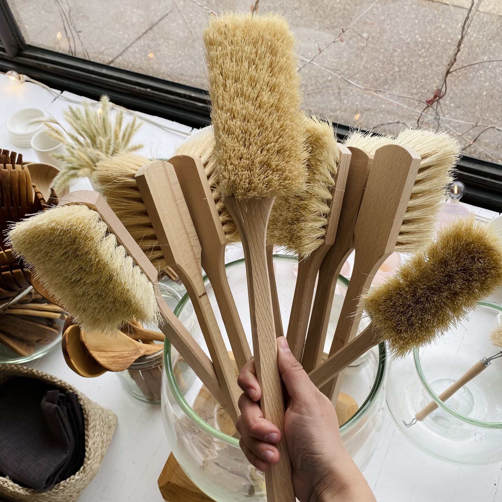 Jumbo Utility Scrubbing Brush - Stiff Tampico Bristles - 18"