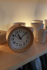 Lemnos Clocks Japanese Beechwood Riki Alarm Clock - Natural - 4.5"