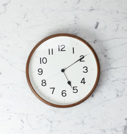 Lemnos Clocks Japanese Root Round Clock - Brown -13"