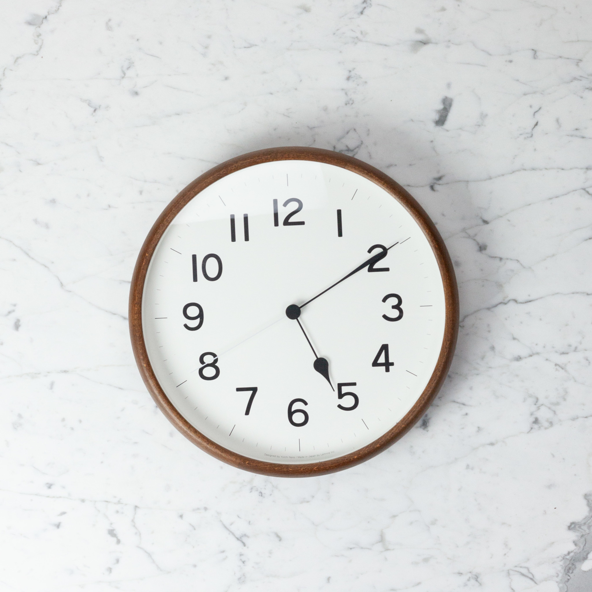Lemnos Clocks Japanese Root Round Clock - Brown -13"