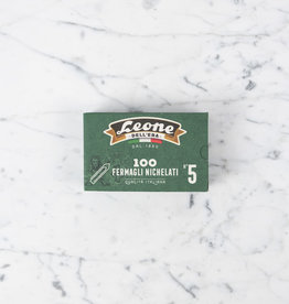 Leone Dell’Era Leone Nickel Plated Paper Clips, Box Of 100 - Size 5