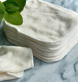 Natural Unbleached Organic Cotton and Bamboo Reusable Cloths