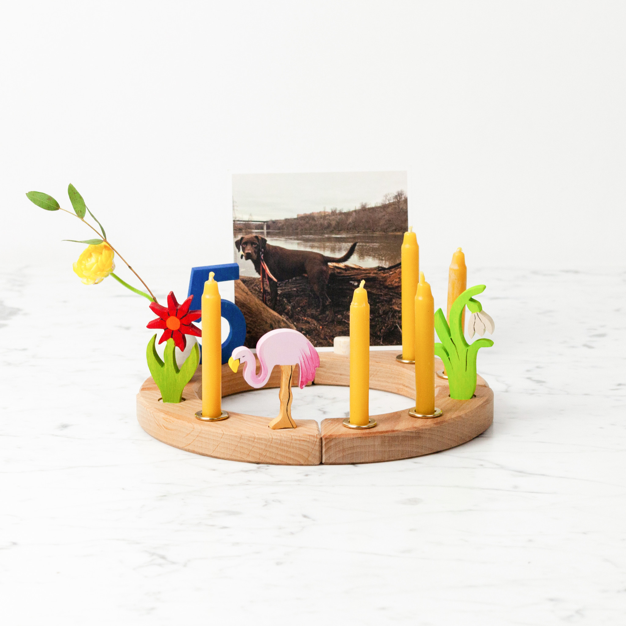 Old Mill Candles Beeswax Celebration Ring or Menorah Candle - 4"