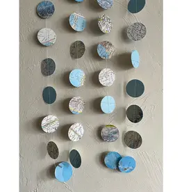 Paper Garland - Vintage Nat Geo Atlas Map Circles