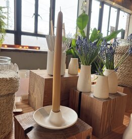 Piedra Blanca Taper Candle Holder with Bowl Base