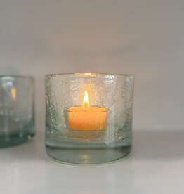 Recycled Glass Vase or Votive Holder - Bubbly Clear - 3.5"