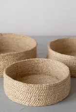Round Jute Tray Basket -Medium: 13"D x 5"H