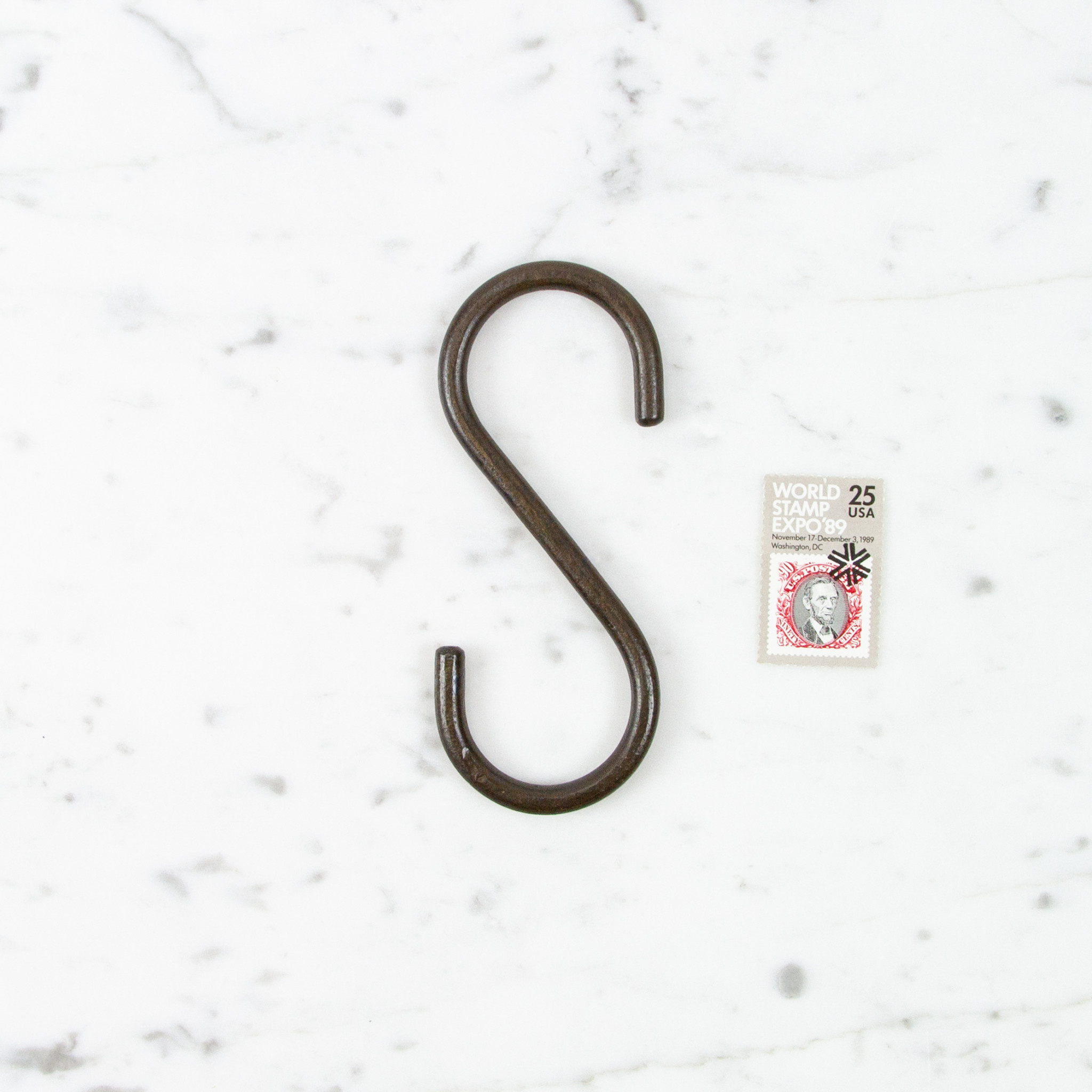 Straight Black S Hook - Small - 4"
