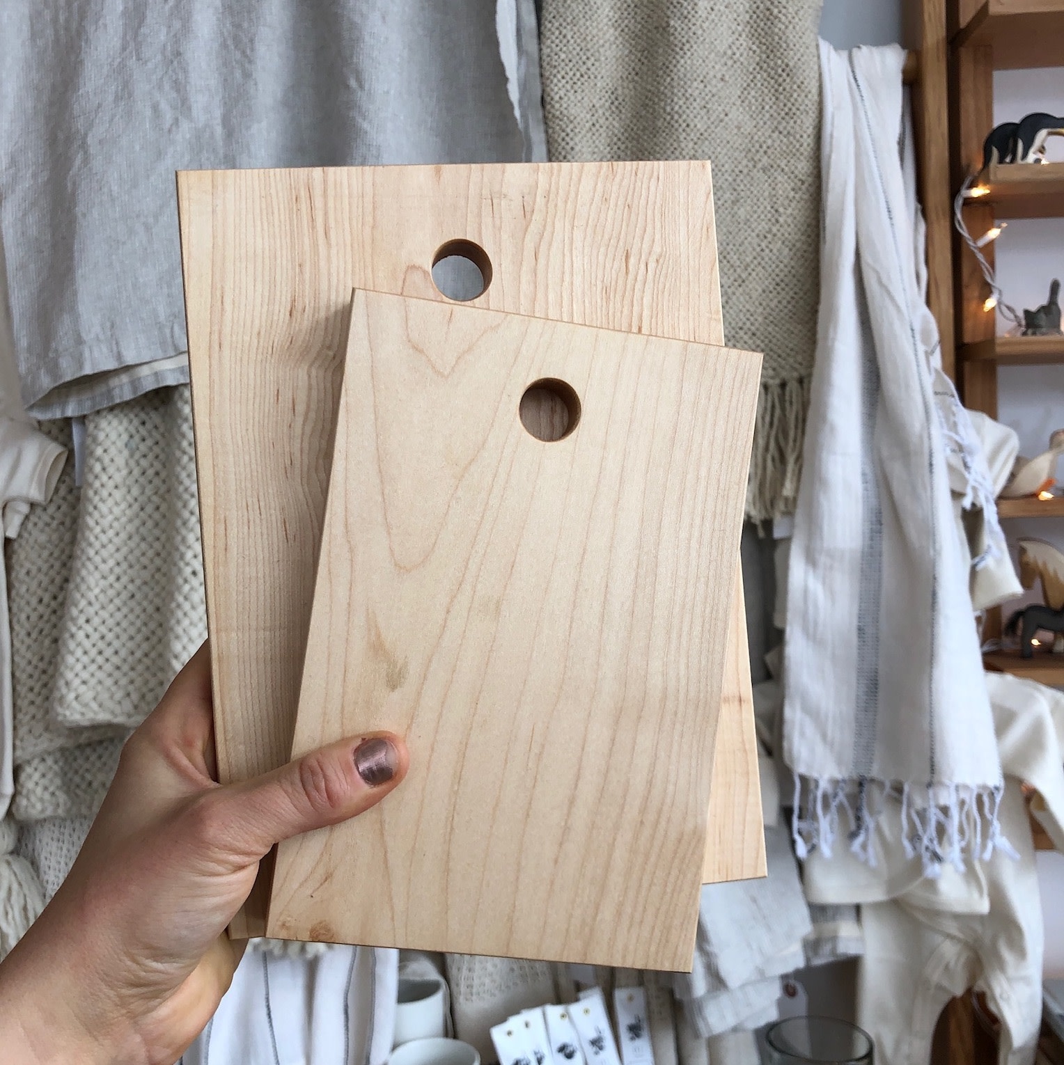 The Foundry Home Goods Foundry Maple Cutting Board With Hole - Snack Size - 5 x 8"