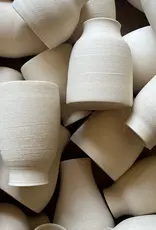 Toasty White Stoneware Bud Vase - Various Shapes - 3" to 4.5"