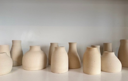 Toasty White Stoneware Bud Vase - Various Shapes - 3" to 4.5"