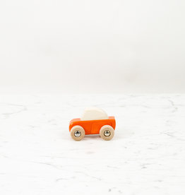 Wooden Pull Back Car - Orange
